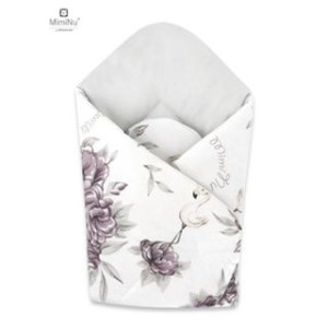 Rożek niemowlęcy, becik  75x75 cm PEONIE PLUM PLUM MimiNu