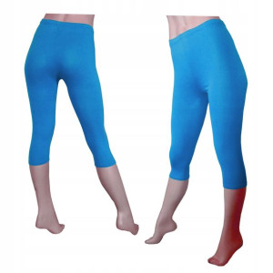 Legginsy getry bawełna 3/4 rybaczki XL niebieskie