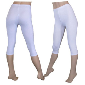 Legginsy getry bawełniane 3/4 rybaczki XXL białe