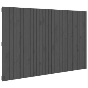 Wezgłowie łóżka, szare, 185x3x110 cm, lite drewno sosnowe
