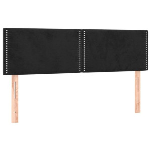 Zagłówki do łóżka, 2 szt., czarne, 72x5x78/88 cm, aksamit