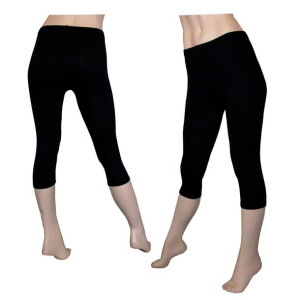 Legginsy getry bawełniane 3/4 rybaczki XXL czarne