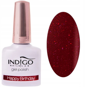 Indigo Happy Birthday bordowy lakier z drobinkami