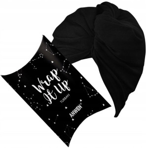 Anwen Wrap it Up czarny ręcznik turban do włosów