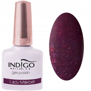 Indigo bordowy lakier hybrydowy z drobinkami 7ml