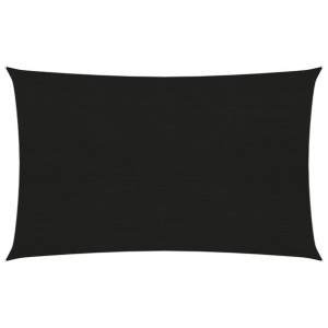 Żagiel przeciwsłoneczny, 160 g/m², czarny, 2,5x4,5 m, HDPE