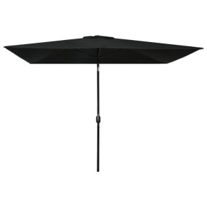Parasol ogrodowy na metalowym słupku, 300 x 200 cm, czarny