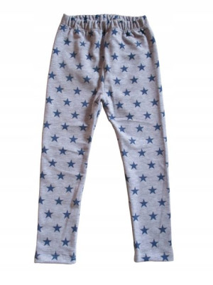 Legginsy getry długie szare w gwiazdki 110 bawełna