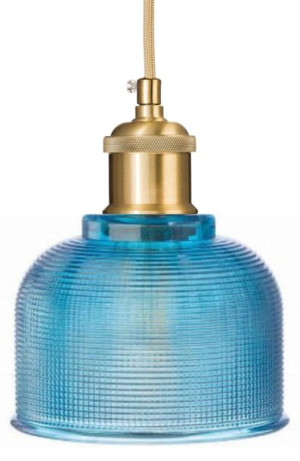 Lampa wisząca sufitowa szklana BELL niebieska