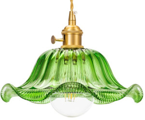 Lampa wisząca sufitowa szklana FLOWER zielona