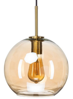 Lampa wisząca szklana bursztynowa PARIS Kula