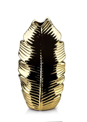 Leaf Gold Wazon 7x14xh28cm