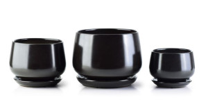 Neva Komplet 3 Osłonek Czarny Mat Xl19xh15cm L15xh12cm M11xh10cm
