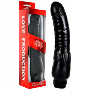 Wibrator realistyczny długi 20 cm. Czarny.