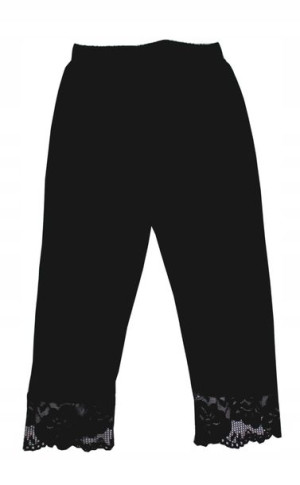 Legginsy getry leginsy 3/4 z koronką 116 czarne