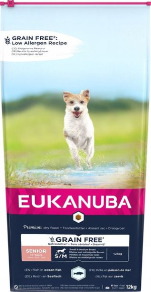 EUKANUBA Senior small/medium Grain Free ryba 12 KG