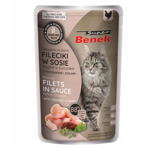 BENEK Bezzbożowe fileciki kurczak z pomidorami 85g