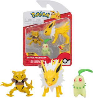 POKEMON Figurka Bitew 3PAK ABRA CHIKORITA JOLTEON