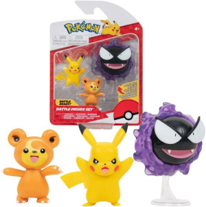 Pokemon Figurka 3pak Pikachu Teddiursa Gastly