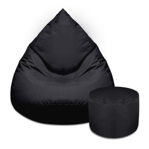 Pufa Sako Fotel + Podnóżek 896-01 XXL U434-01-34 czarny