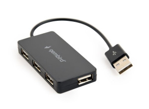 Gembird Hub USB 2.0 4-Portowy z włącznikiem (czarny)