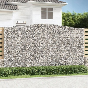 Kosze gabionowe, 3 szt, 400x50x220/240 cm, galwani