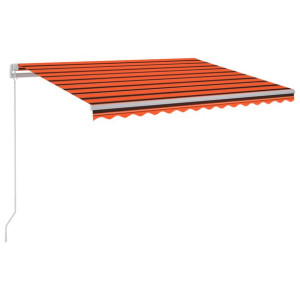 Ręcznie zwijana markiza z LED, 300x250 cm, pomarańczowo-brązowa