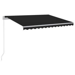 Ręcznie zwijana markiza z LED, 450x350 cm, antracytowa