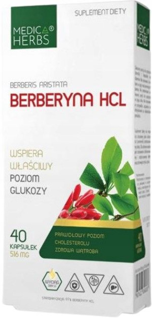 Medica Herbs BERBERYNA HCL Cukrzyca Odchudzanie
