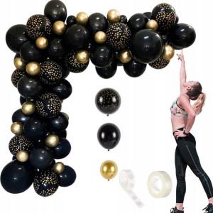 Girlanda balonowa Zestaw Wesele Ślub Black Gold 87