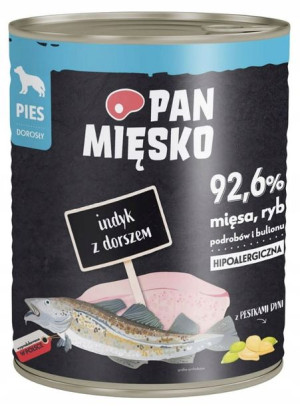 Hipoalergiczna Karma dla PSA Indyk z Dorszem 800g