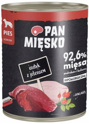 Pan Mięsko karma mokra psa Indyk z Jeleniem 800g