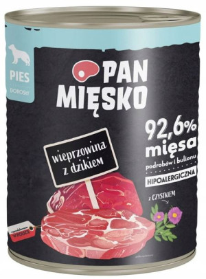 Pan Mięsko mokra psa Wieprzowina z Dzikiem 800g
