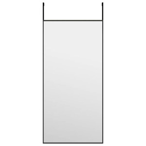 Lustro na drzwi, czarne, 30x60 cm, szkło i aluminium