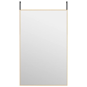 Lustro na drzwi, złote, 50x80 cm, szkło i aluminium