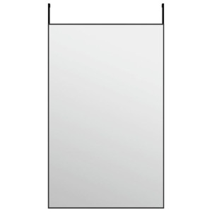 Lustro na drzwi, czarne, 50x80 cm, szkło i aluminium