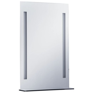 Ścienne lustro łazienkowe z LED, z półką, 60 x 80 cm
