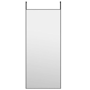 Lustro na drzwi, czarne, 40x100 cm, szkło i aluminium