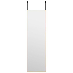 Lustro na drzwi, złote, 30x100 cm, szkło i aluminium