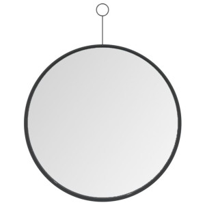 Lustro ścienne z zawieszką, czarne, 40 cm