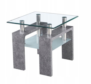 Ława Stolik Szklany Kawowy Beton H-55