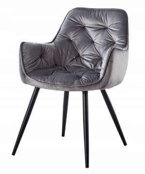 Krzesło VELVET SZARY Welur Salon HF058