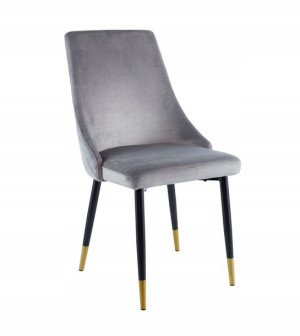 Krzesło VELVET SZARY Welur Salon GRS031