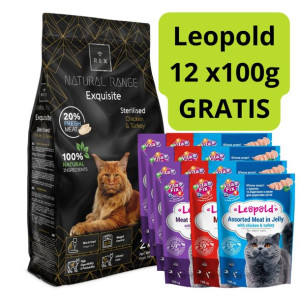 Rex Natural Range Exquisite Sterilised Chicken & Turkey 2kg + Leopold 12x10