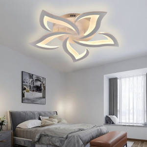 Nowoczesna Lampa Sufitowa Żyrandol LED Pilot Ściemniana Regulowana Biała