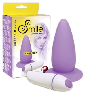 Korek analny silikonowy Boogie z wibracjami 19 cm Sweet Smile