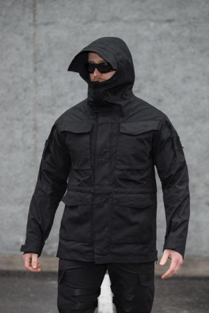Męska taktyczna kurtka wiatrówka Shadow black S