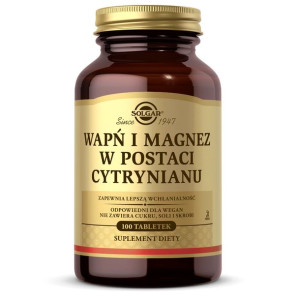 SOLGAR Cytrynian Wapnia i Magnezu 100 tab.