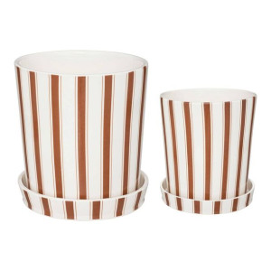 Doniczki 2 szt. ceramiczne STRISCE 19,2x18,2 cm