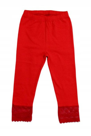 Legginsy getry leginsy 3/4 z koronką 116 czerwone